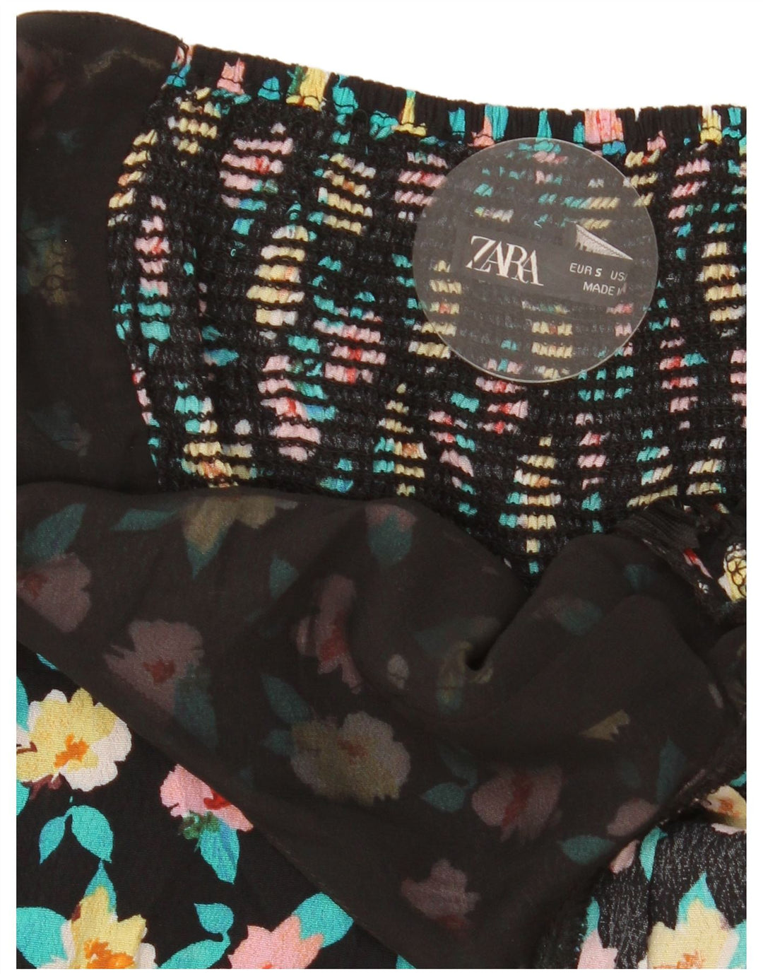 Zara Combishort Femme UK 8 Petit Noir Floral