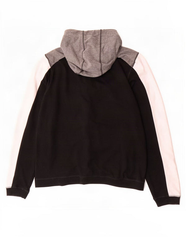 Lotto Pull à capuche zippé pour homme XL Noir Colorblock Polyester