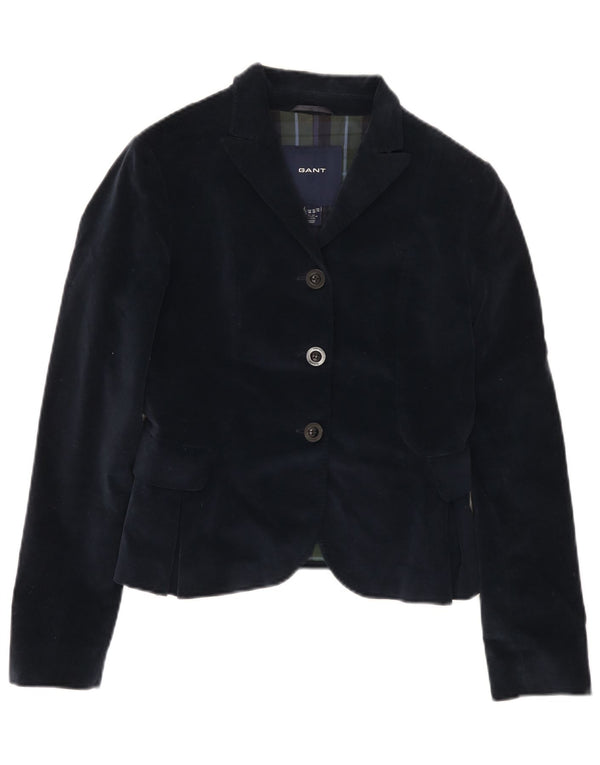 Gant Veste blazer en velours à 3 boutons pour femme UK 10 Small Bleu marine en coton