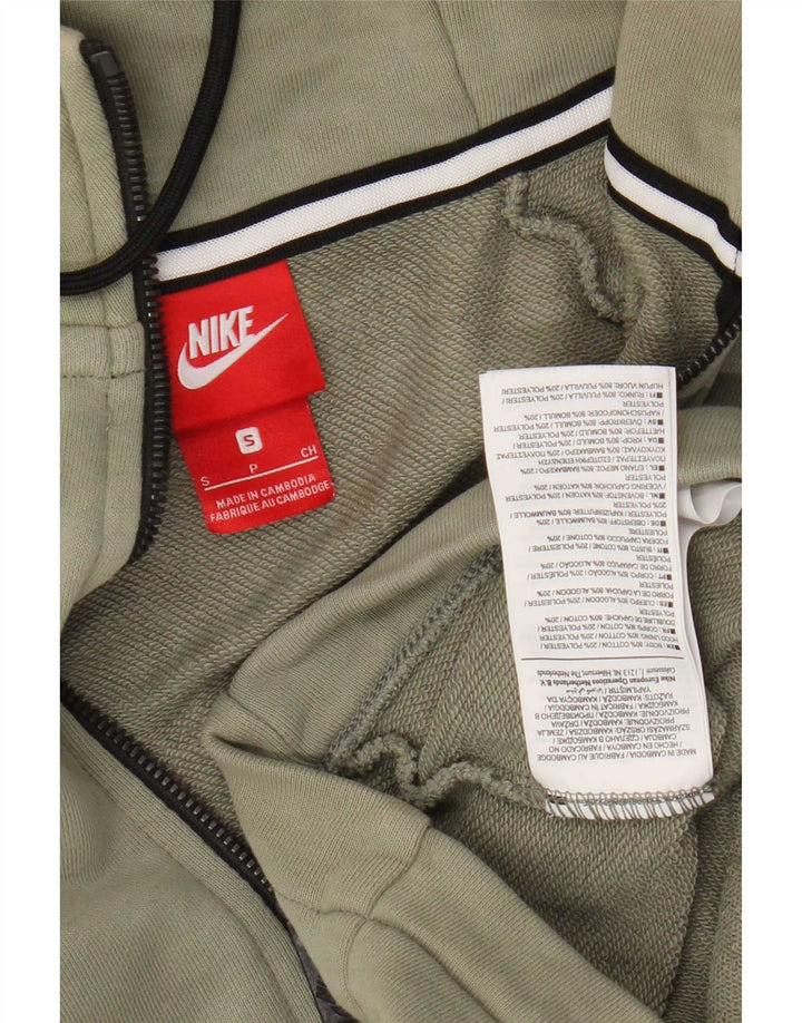 Nike Pull à capuche zippé pour homme Petit coton kaki