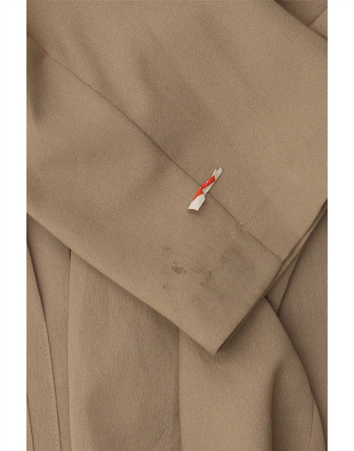 vintage Homme 1 Bouton Blazer Veste UK 38 Viscose Beige Moyen