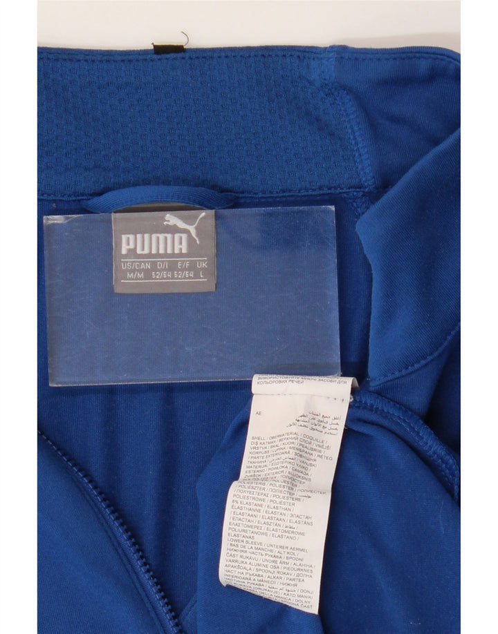 Puma Haut de survêtement zippé à col zippé pour homme, grand bleu, polyester