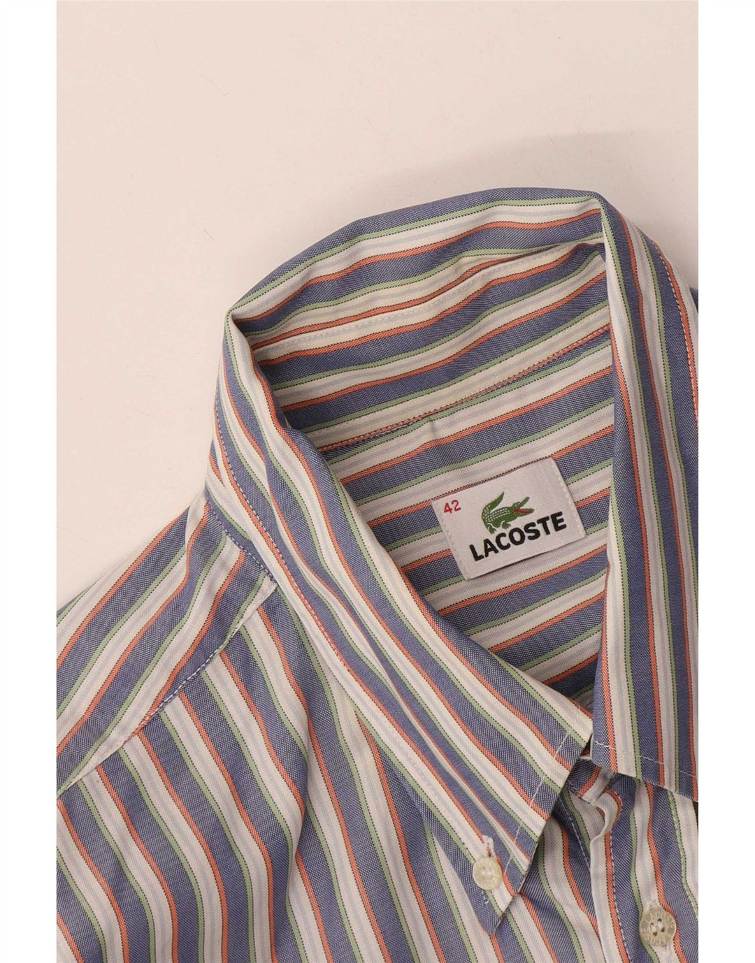 Lacoste Chemise Homme Taille 42 Grand Gris Rayé