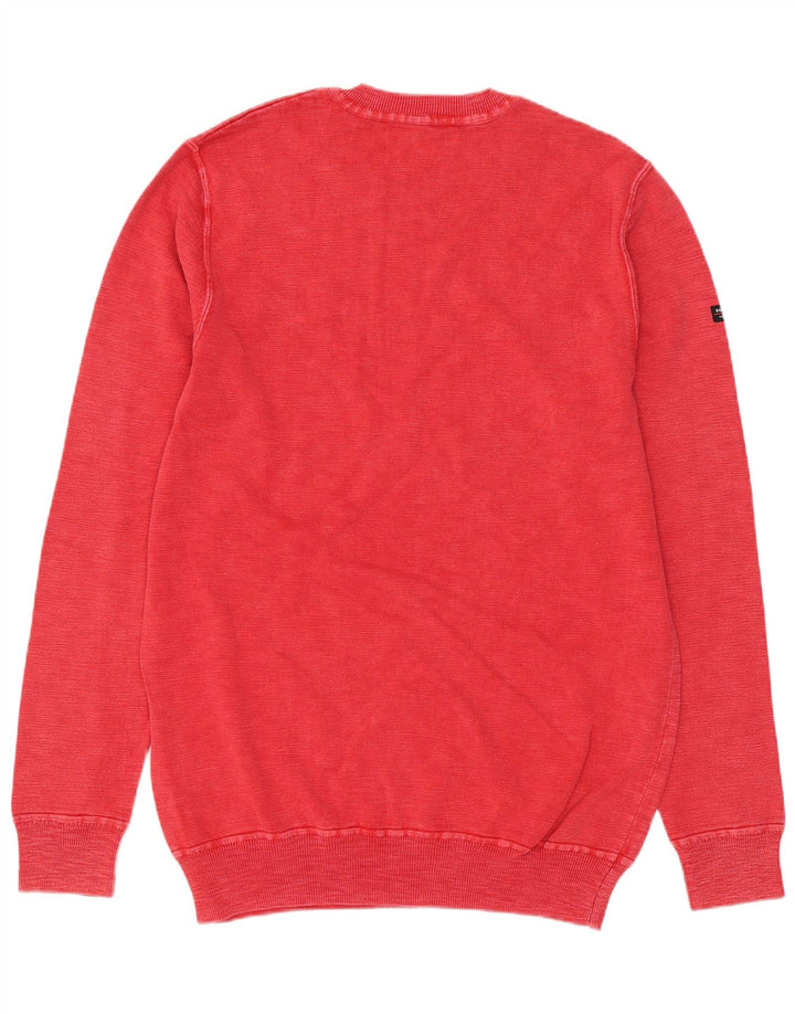Superdry Pull ras du cou pour homme en coton rouge Large
