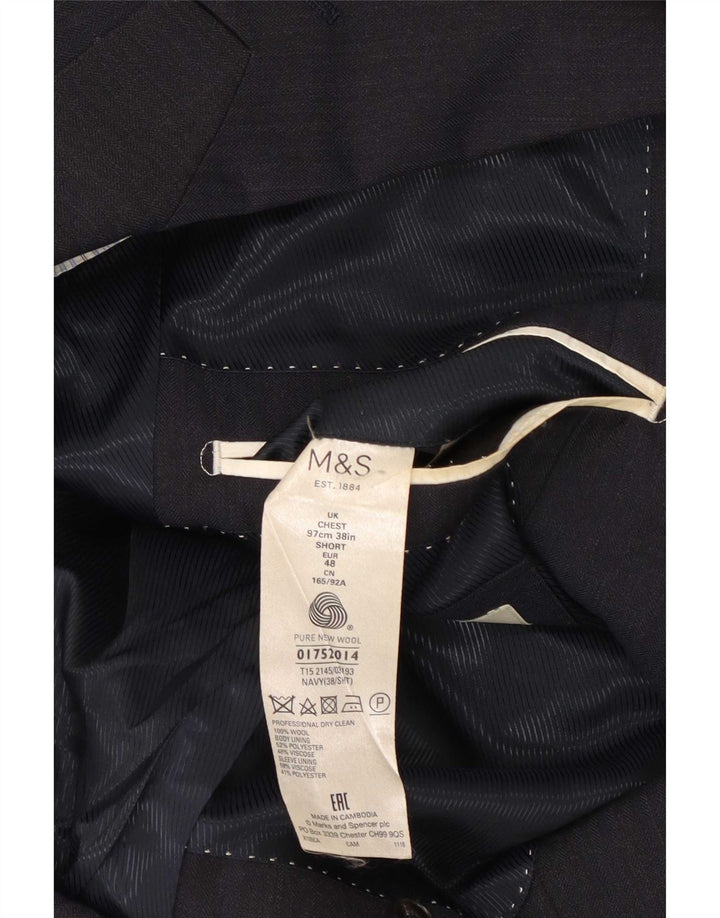 Marks & Spencer Veste blazer à 2 boutons pour homme UK 38 en laine bleu marine moyen