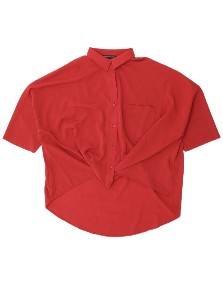 French Connection Chemisier à manches courtes pour femme UK 16 Large Rouge