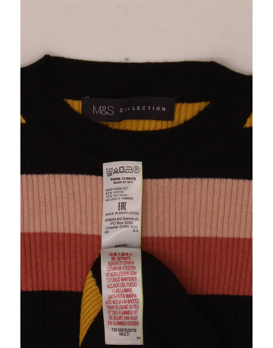 Marks & Spencer Pull ras du cou pour femme UK 10 Small Multicolore