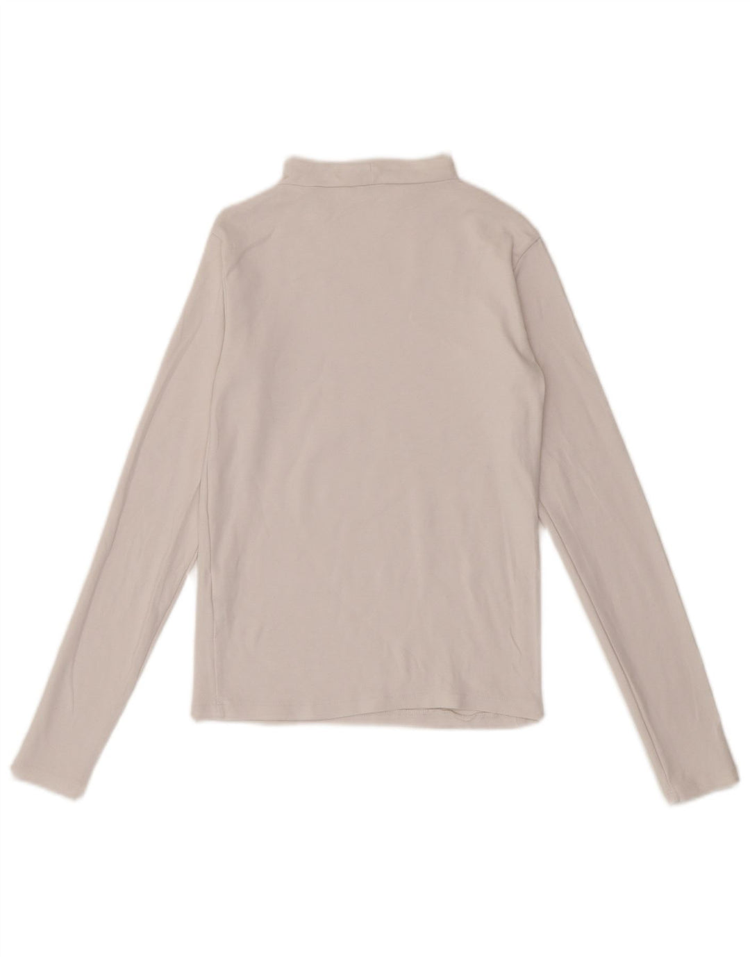 Zara Femme Top Manches Longues UK 12 Moyen Blanc Coton