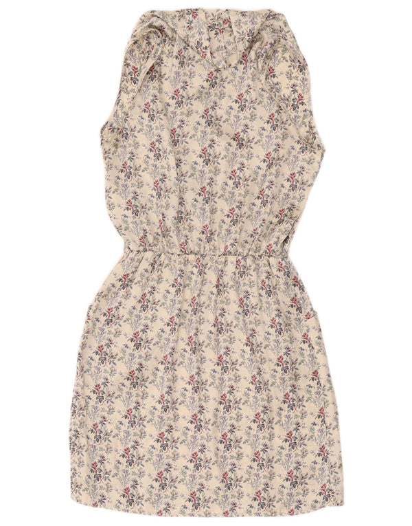 Benetton Robe fourreau sans manches pour femme UK 42 Medium Blanc Floral