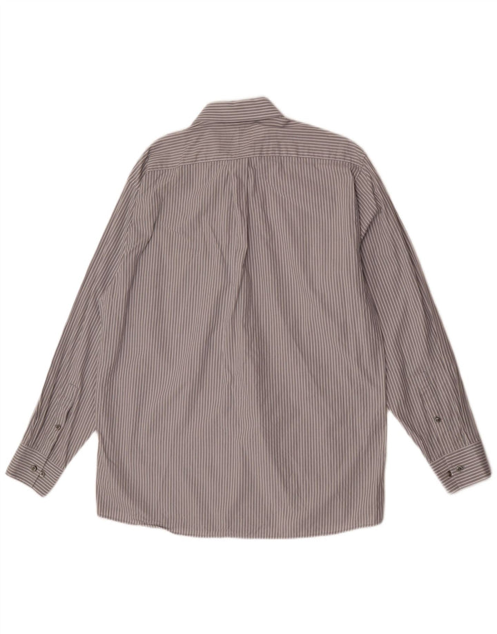 Michael Kors Chemise Homme Taille 16 1/2 Grand Coton Rayé Gris