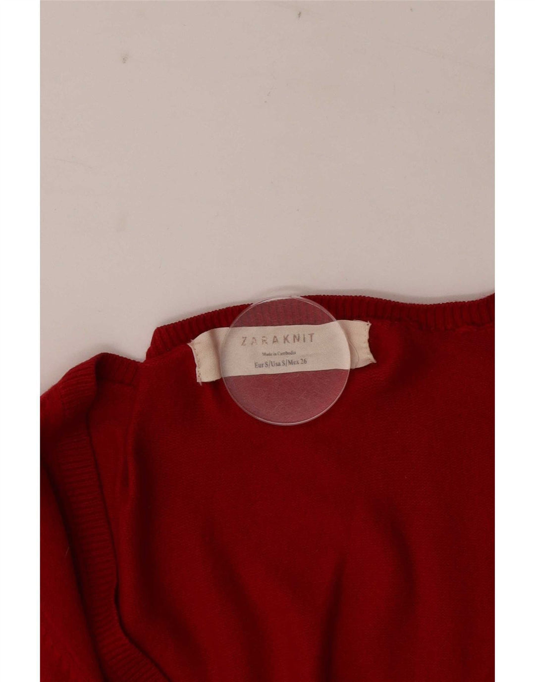 Zara Cardigan Femme Pull UK 10 Petit Rouge