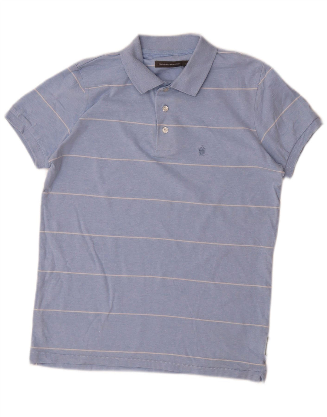 French Connection Polo Homme Bleu Moyen Rayé Coton