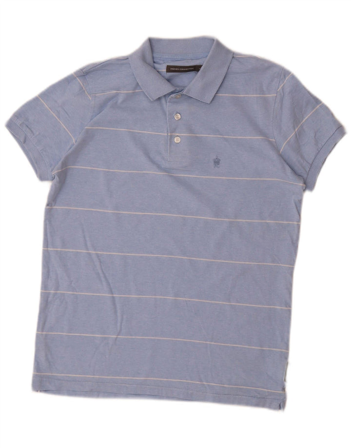 French Connection Polo Homme Bleu Moyen Rayé Coton