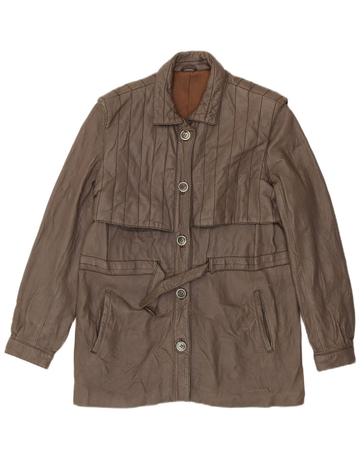 veste en cuir femme vintage IT 48 XL Marron