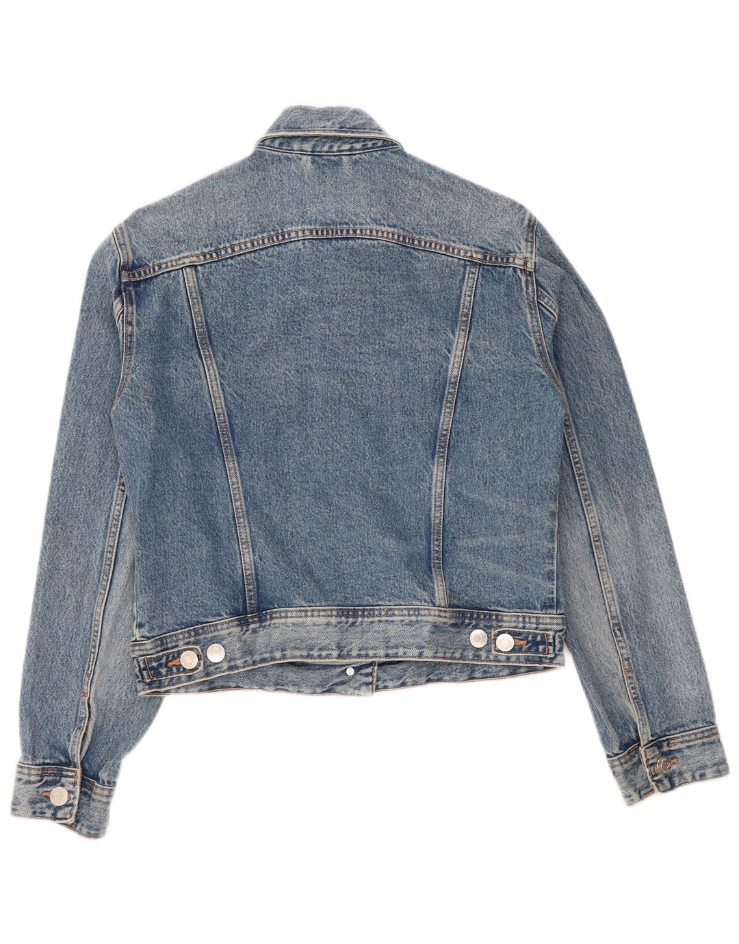 Zara Veste en jean surdimensionnée pour femme UK 10 Petit coton bleu
