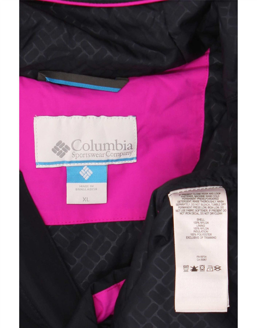 Columbia Veste de pluie surdimensionnée graphique pour femme UK 18 XL Noir Colourblock