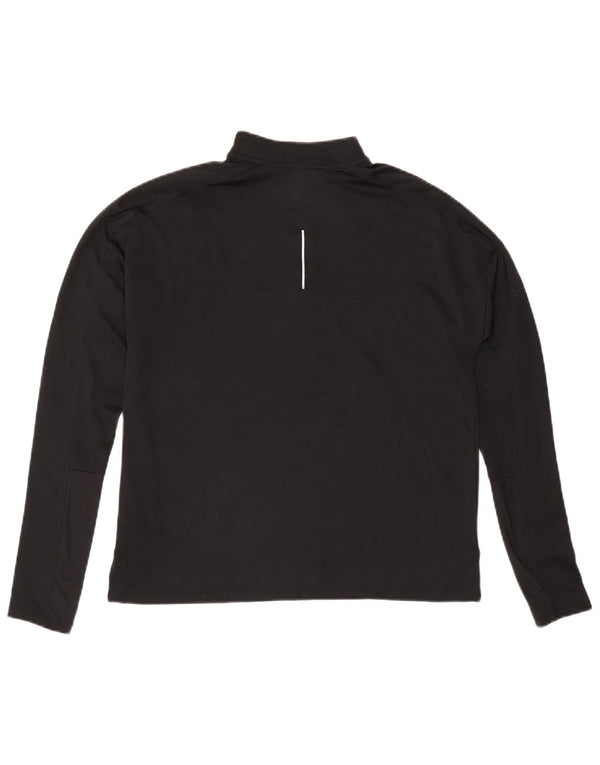 NIKE Haut de survêtement Dri Fit à col zippé pour femme UK 14 Noir moyen