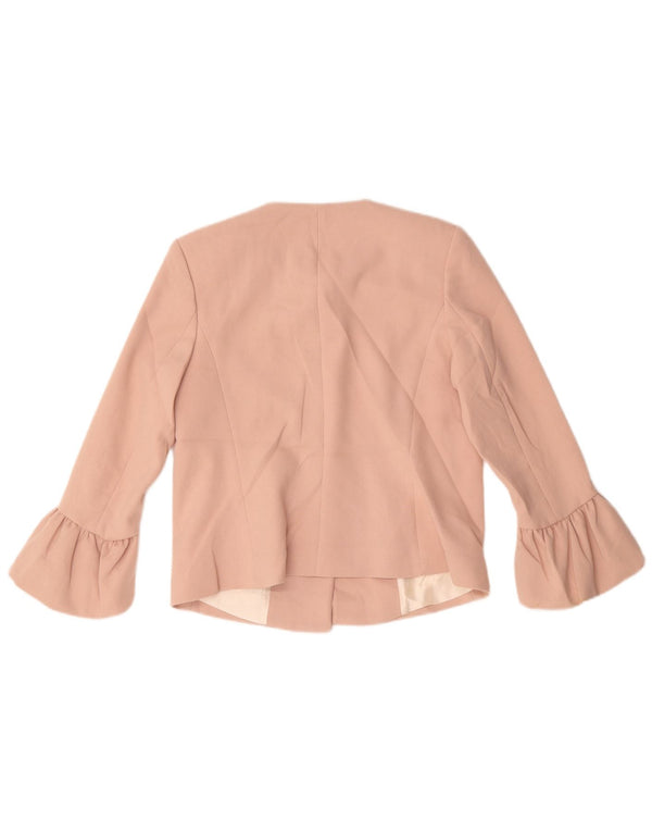 Zara Womens Crop 2 Button Blazer Jacket UK 10 Petit Rose Polyester