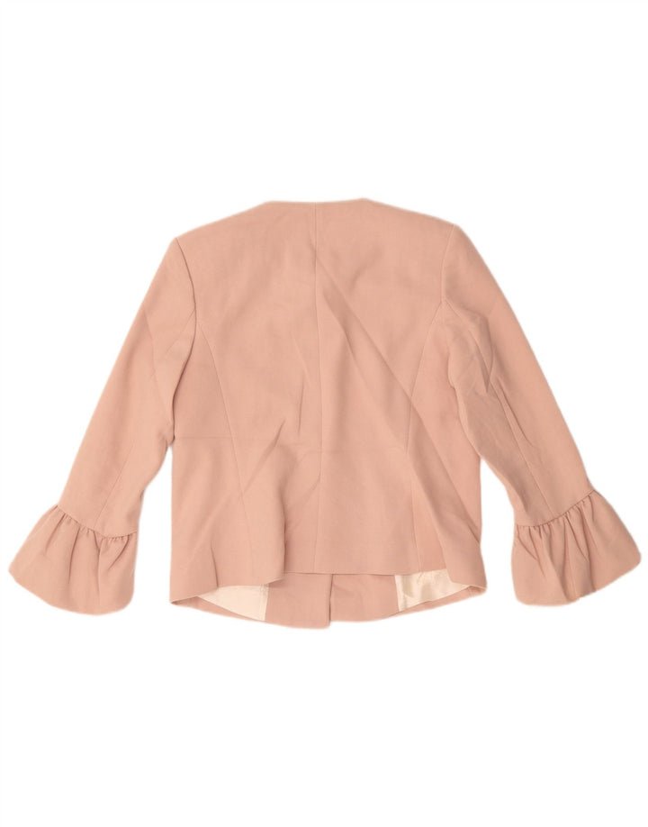 Zara Womens Crop 2 Button Blazer Jacket UK 10 Petit Rose Polyester