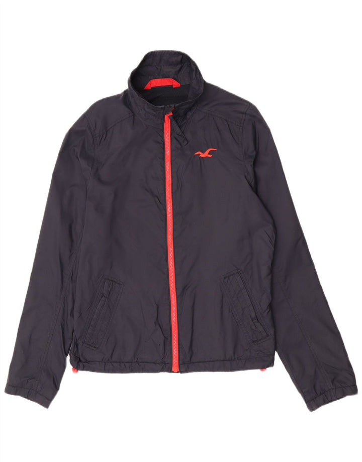 Hollister Veste de pluie pour hommes UK 38 Medium Navy Blue Nylon