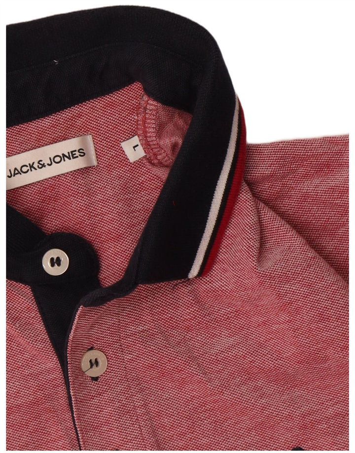 Jack & Jones Polo Homme Large Rouge Colourblock Coton