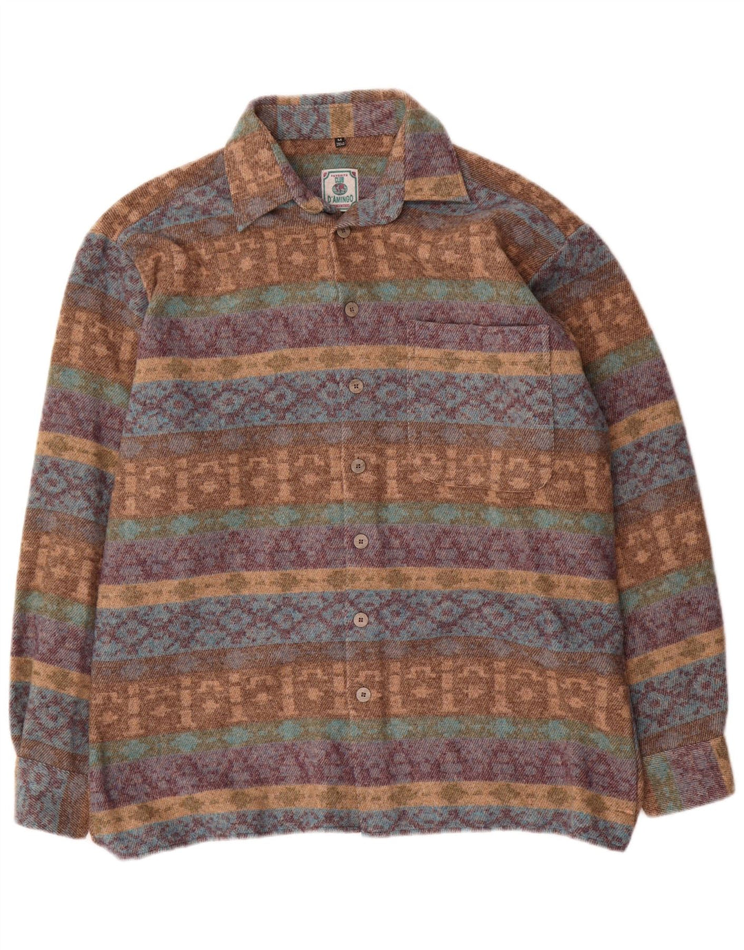 Club D'Amingo Chemise en flanelle pour homme Taille 38/40 Medium Multicolore Fair Isle