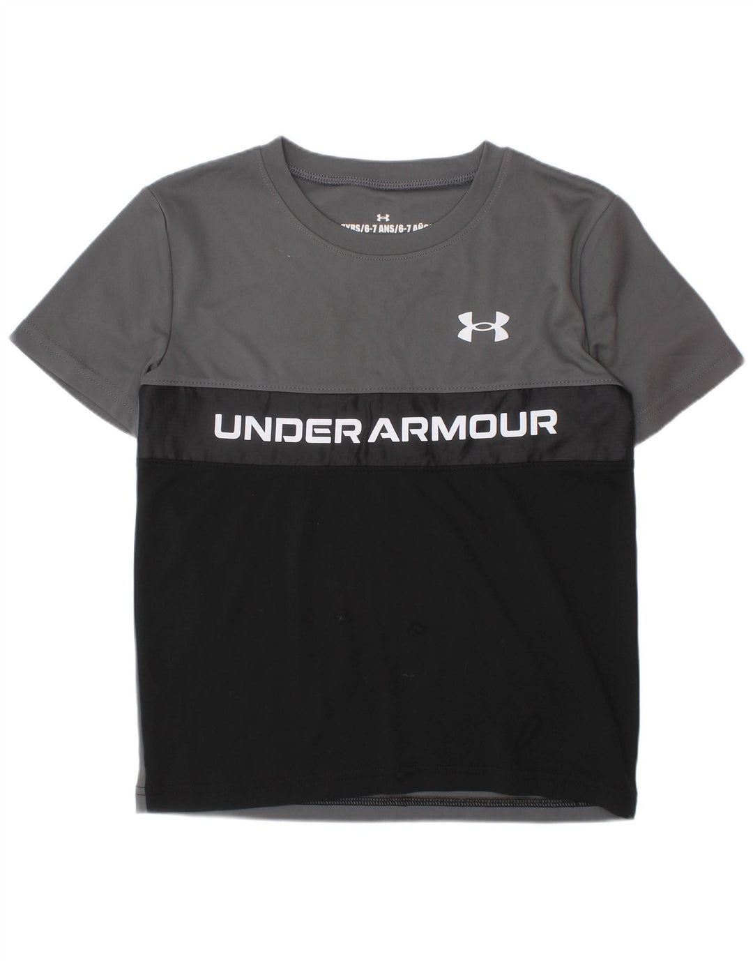 UNDER ARMOUR T-shirt graphique pour garçon 6-7 ans Gris Colorblock Polyester