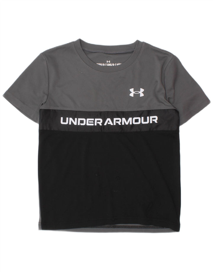 UNDER ARMOUR T-shirt graphique pour garçon 6-7 ans Gris Colorblock Polyester