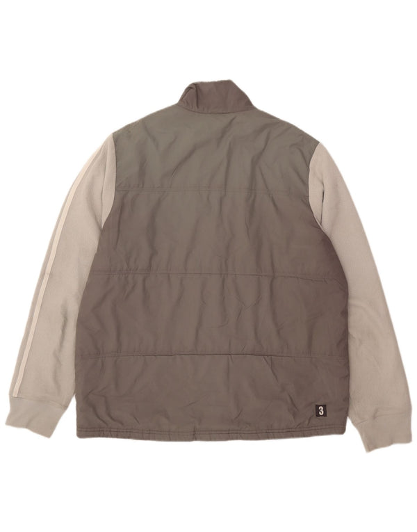 Adidas Veste rembourrée pour homme UK 40 Large Gris Colorblock Polyester
