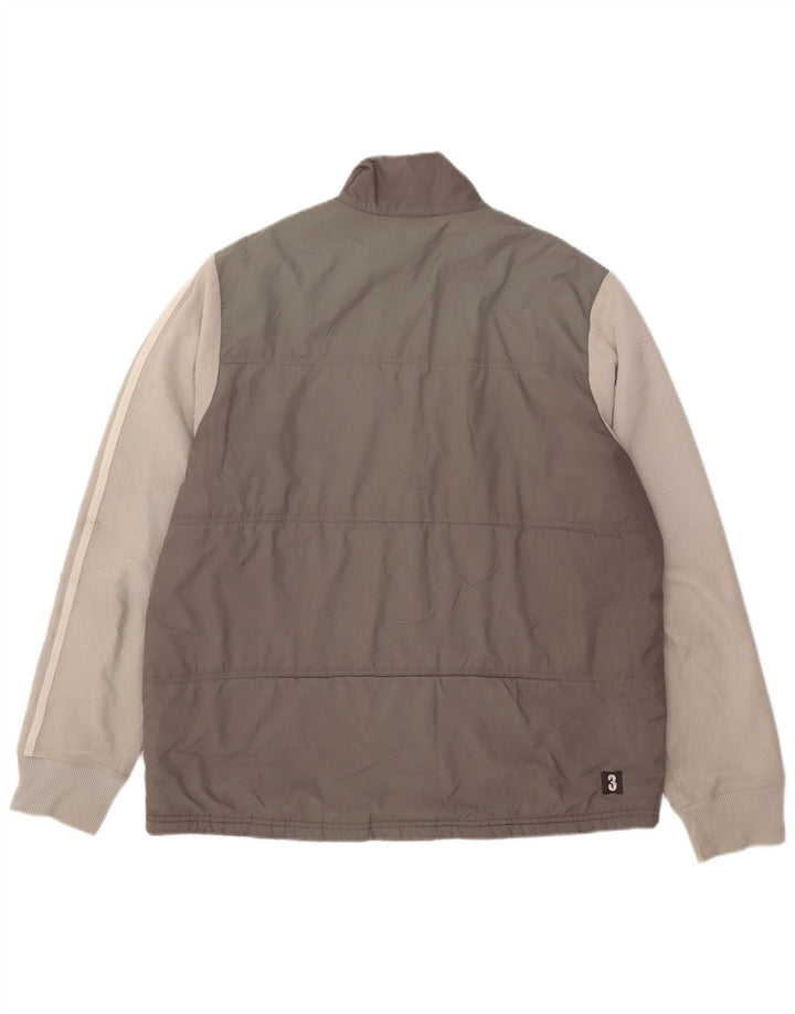 Adidas Veste rembourrée pour homme UK 40 Large Gris Colorblock Polyester
