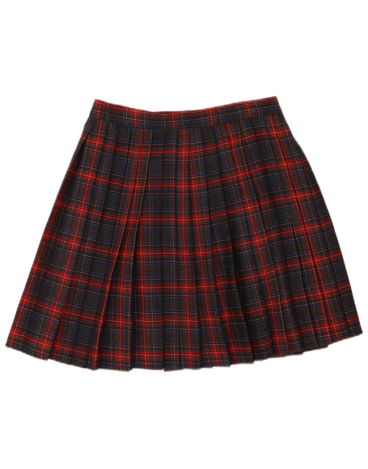 jupe plissée couteau femme vintage IT 44 Medium W28 Chèque multicolore