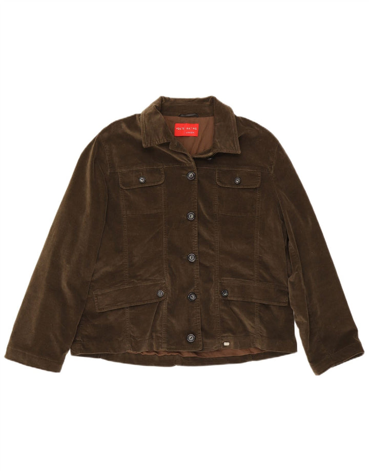 Perte by Krizia Veste utilitaire pour femme UK 22 3XL Coton marron