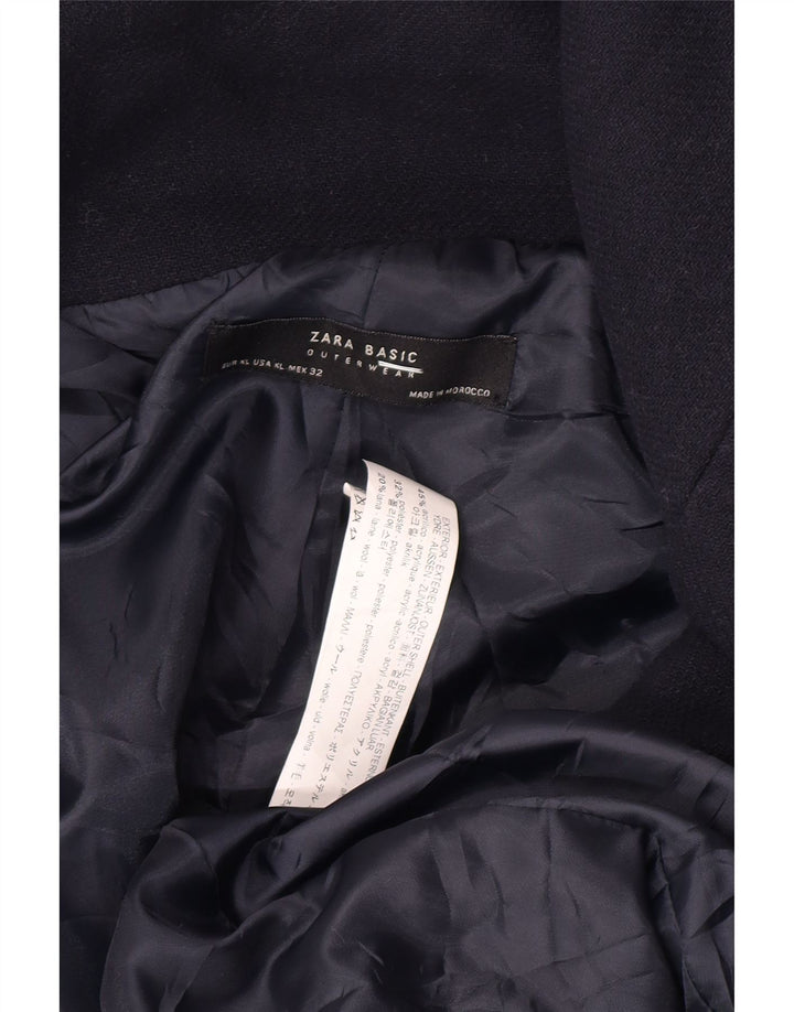 Zara Femme Pardessus UK 18 XL Bleu Marine Acrylique