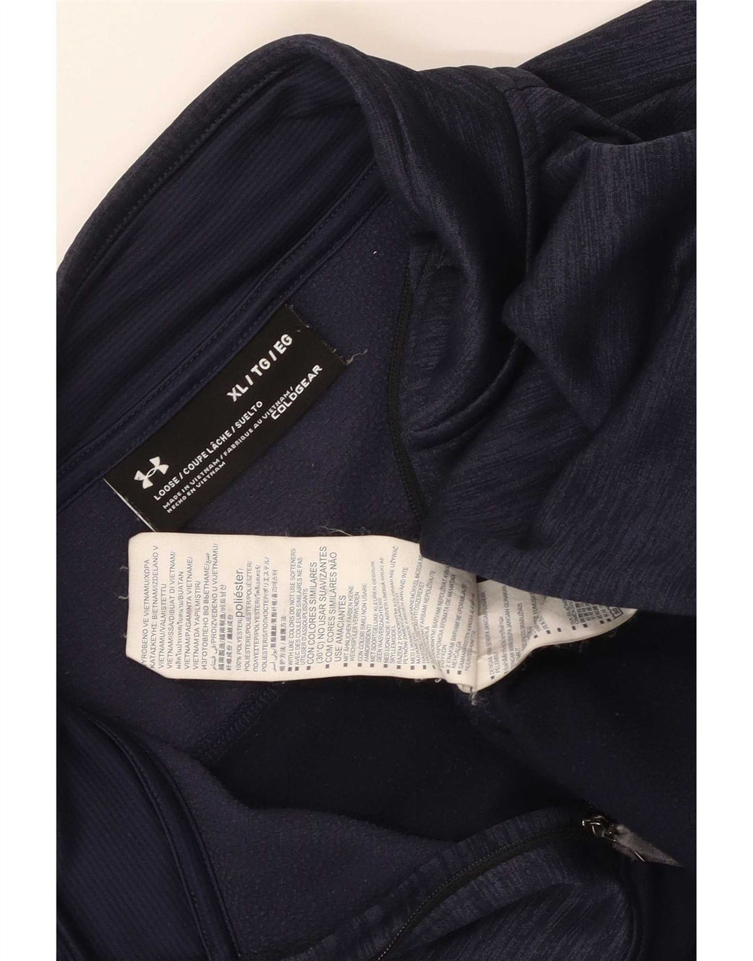 Under Armour Haut de survêtement à col zippé pour homme XL Bleu marine moucheté