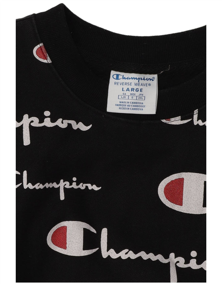 Champion Sweat-shirt graphique pour homme en coton noir Taille L