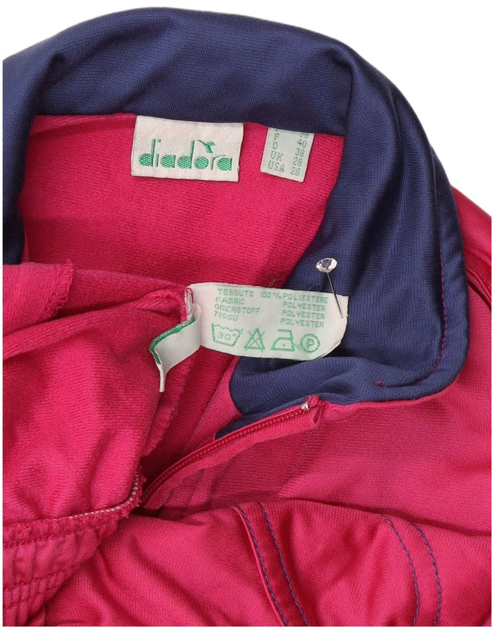 Diadora Veste de survêtement pour femme UK 28 Small Rose Colourblock Polyester