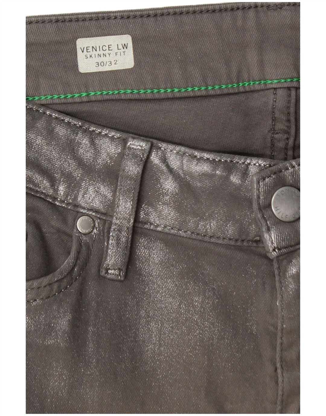 TOMMY HILFIGER Jean Skinny Venice LW Femme W30 L30 Gris Coton