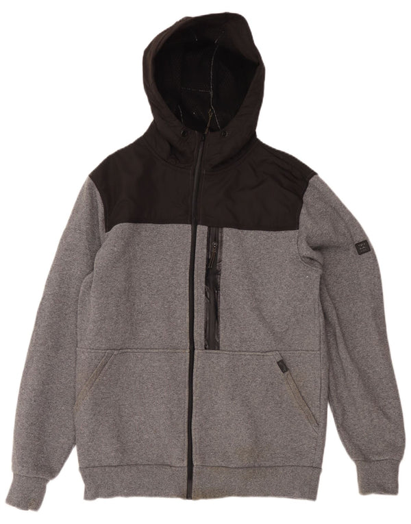 Billabong Pull à capuche zippé pour homme Grand coton color block gris