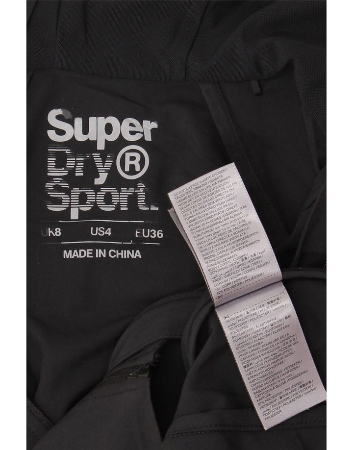 Superdry Veste coupe-vent à capuche pour femme UK 8 Small Noir Polyester