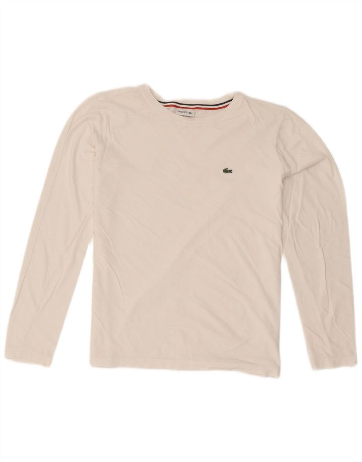 Lacoste Haut Garçon Manches Longues 15-16 ans Blanc Coton
