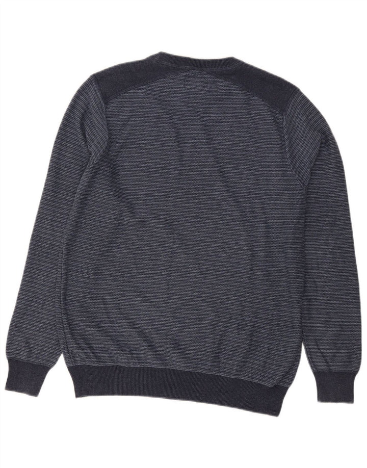 Marks & Spencer Pull à col rond pour homme Bleu marine rayé