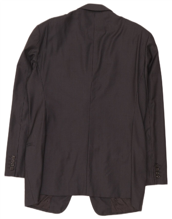 Armani Collezioni Veste Blazer 2 Boutons Homme IT 52 Grande Laine Rayée Grise