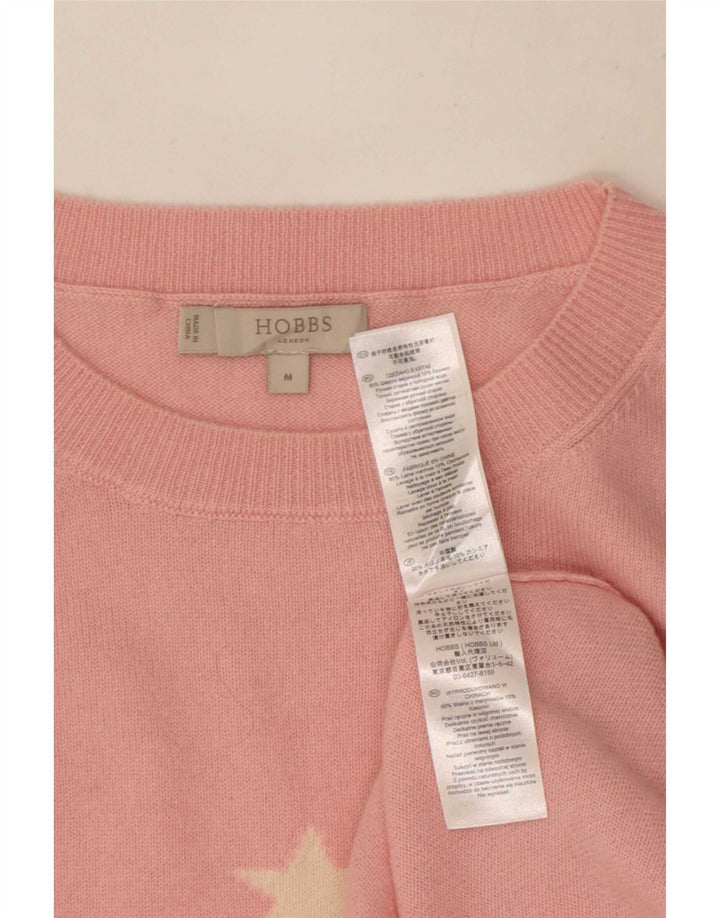Hobbs Pull à col bateau à motif abstrait pour femme UK 14 Rose moyen