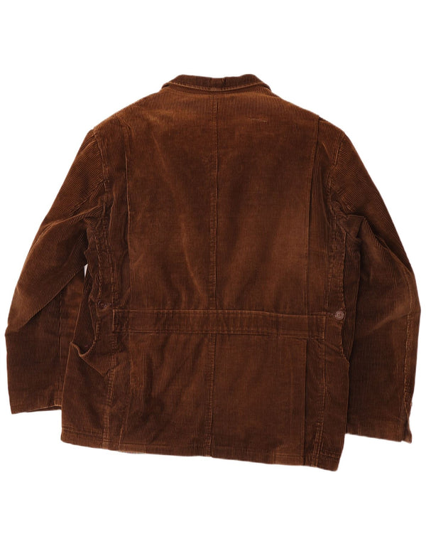 vintage Mens 3 Bouton Corduroy Blazer Veste IT 54 2XL Coton Marron
