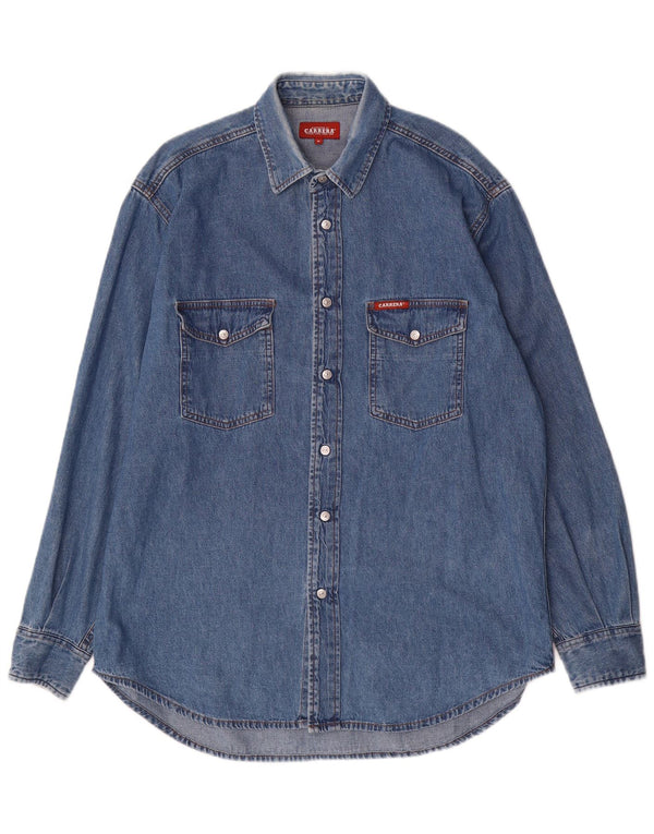 CARRERA Mens Denim Shirt Medium Blue Cotton