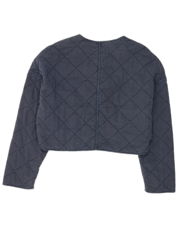 Zara Veste matelassée surdimensionnée pour femme UK 14 Bleu marine moyen Polyester
