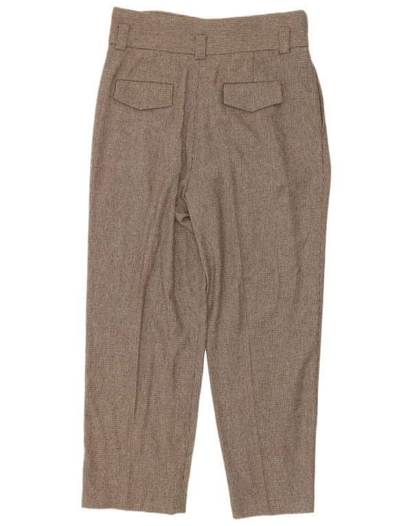 Massimo Dutti Pantalon décontracté taille haute pour femme EU 40 Medium W30 L26 Marron