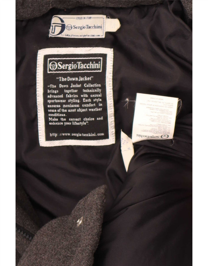 Sergio Tacchini Manteau rembourré à capuche pour homme UK 38 Acrylique gris moyen