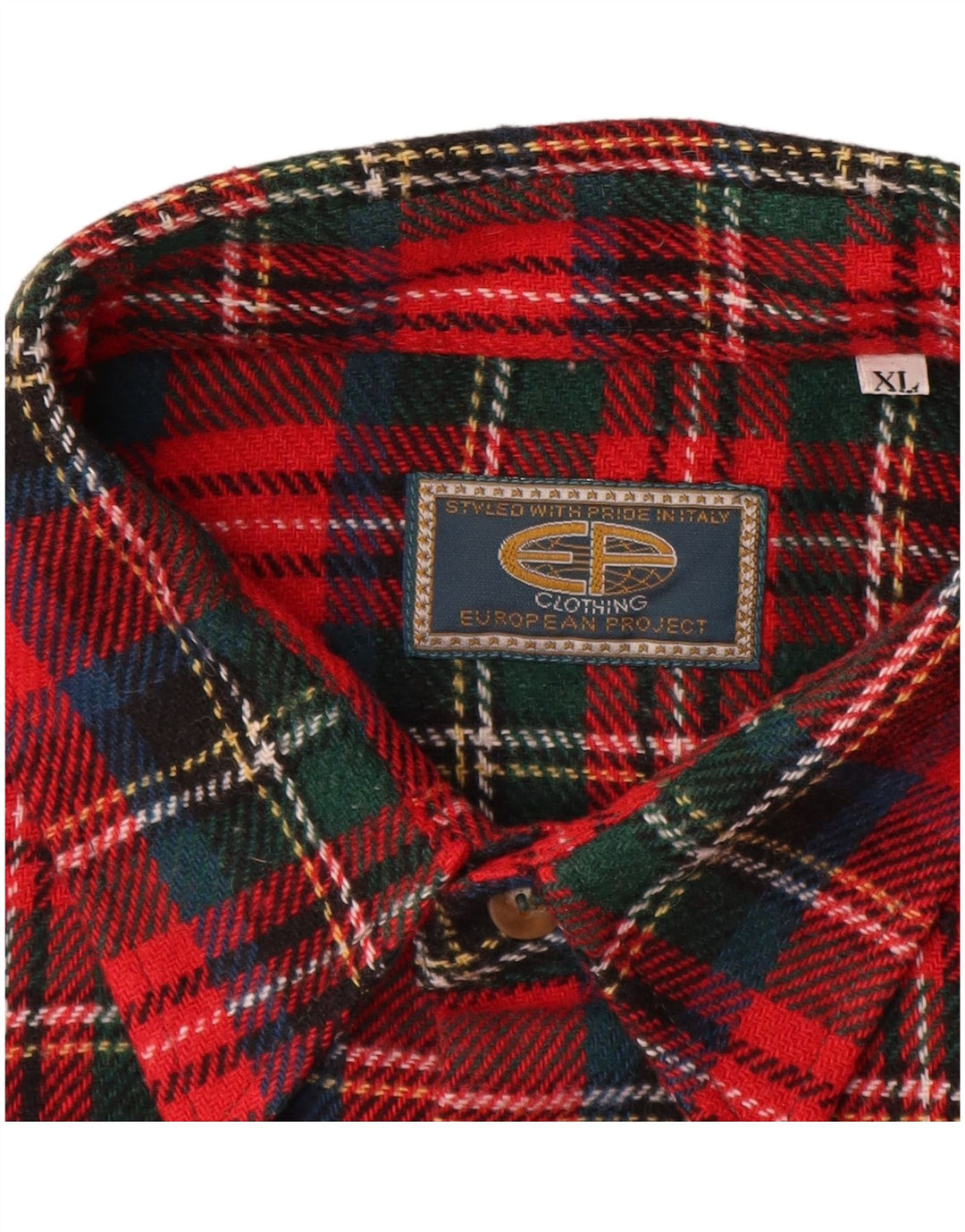 EUROPEAN PROJECT Chemise Flanelle Homme XL Carreaux Rouges