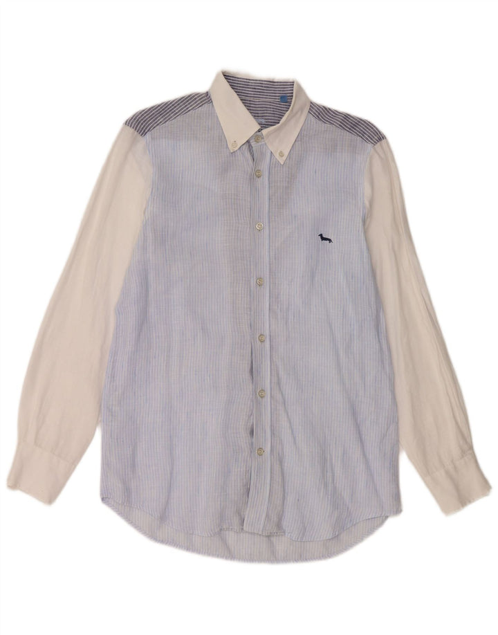 Harmont & Blaine Chemise Regular Fit Homme Bleu Colorblock Lin